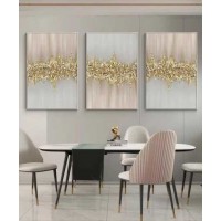 Silver Frame 60*90 Cm Crystall Porsalein Painting Decorative For Living Room Gold  Diamound Effect
